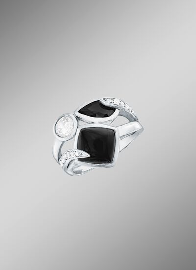 Massiver Damenring mit Onyx 