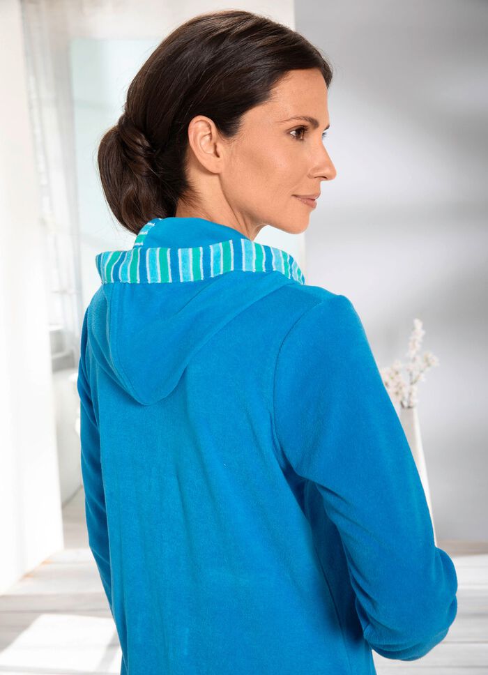 Hauskleid mit Kapuze TÜRKIS