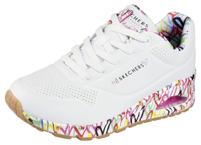 SKECHERS, trendige Damen-Sneaker, mit sichtbarem Luftpolster WEISS