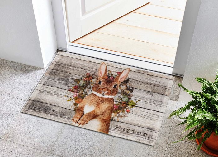 Hochwertige Fu&szlig;matte mit Osterhase 