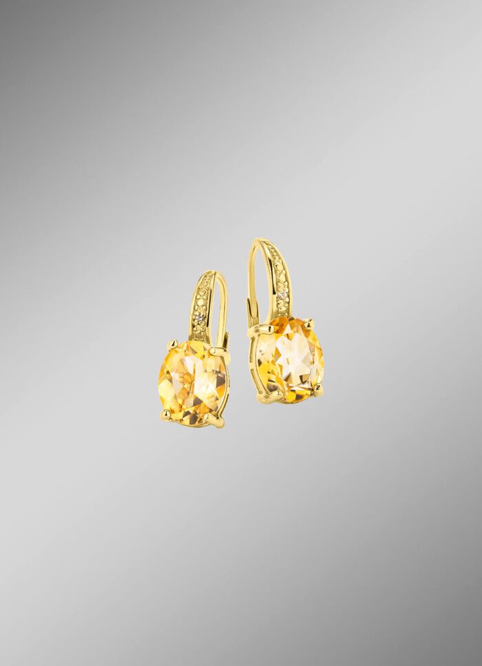 Attraktive Ohrringe mit echt Citrin 