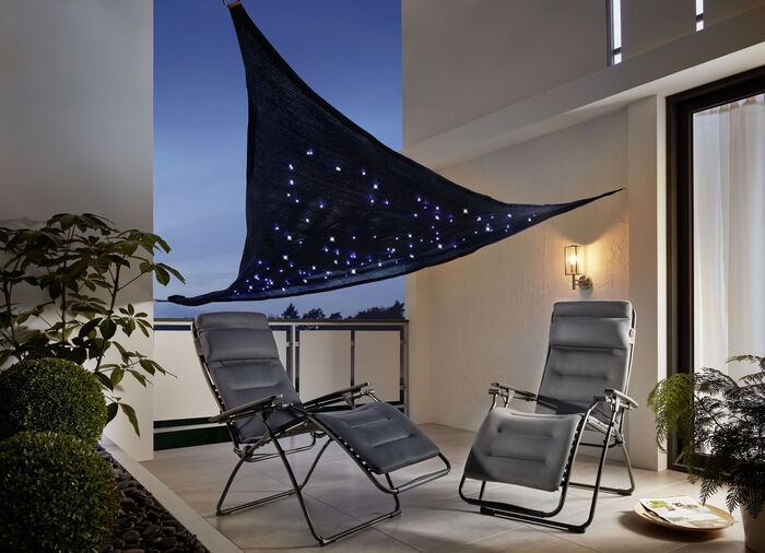 LED-Sonnensegel SCHWARZ-BLAU