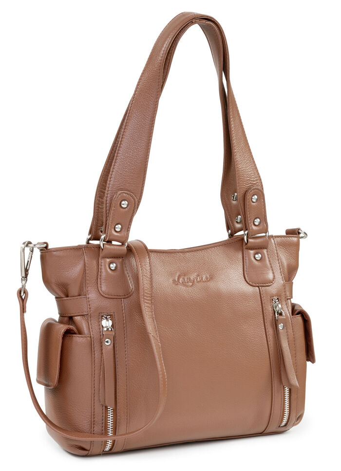 Laurina, Tasche, Damen, mit abnehmbarem, verstellbarem Umh&auml;ngeriemen COGNAC