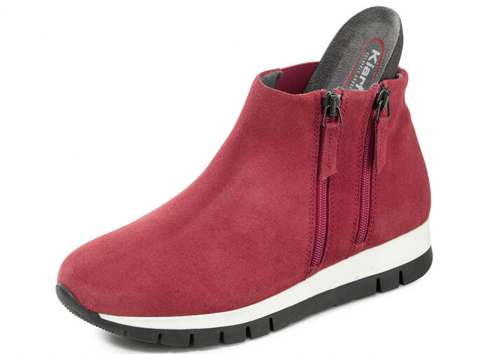 Bootie mit zwei Reißverschlüssen ROT