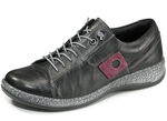 Sneaker aus Nappaleder mit Knitter-Struktur SCHWARZ-BURGUND