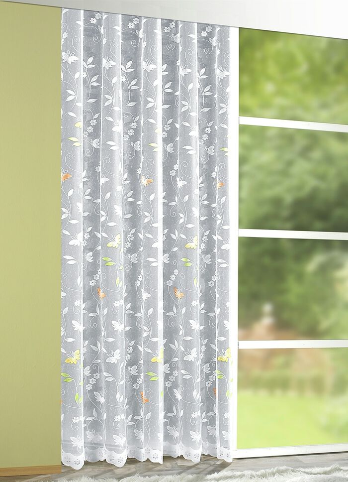 Store mit Blumengirlande COLORIERT