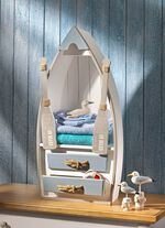 Regal Ruderboot mit Schubladen 