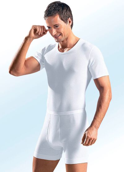 Schiesser Schlupfjacke aus Doppelripp, wei&szlig; 