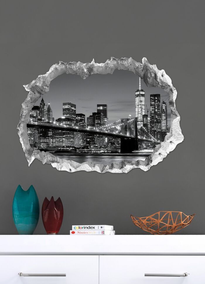 3D-Wand-Tattoo New York mit beeindruckendem 3D-Effekt 