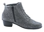 Waldl&auml;ufer Schn&uuml;r-Stiefelette mit floraler Pr&auml;gung GRAU