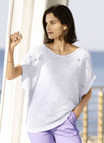 Pulli in quergestricktem Dessin WEISS