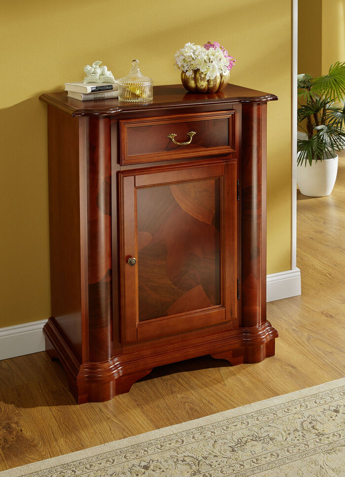 Teilmassive Kommode mit Wurzelholzfurnier KIRSCHBAUM