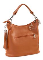 Laurina Kalbleder-Tasche mit reptilgepr&auml;gtem Besatz 