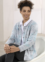 Strickjacke mit dekorativen Knöpfen GRAU-MINT-SEEGRÜN