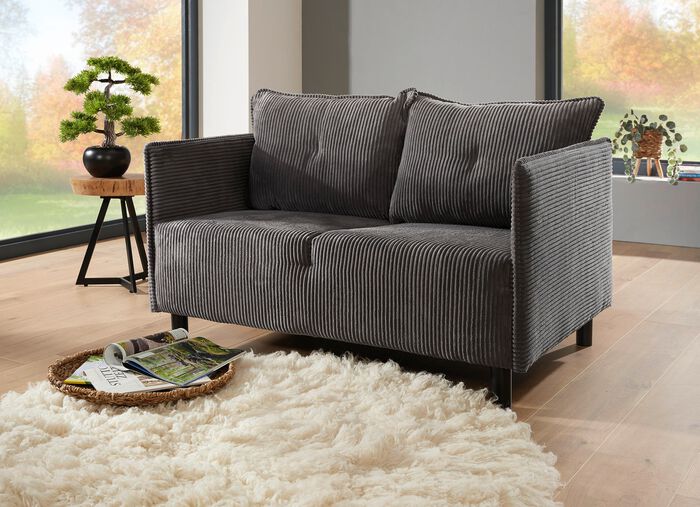Polsterm&ouml;bel mit dekorativem Cord-Bezug ANTHRAZIT