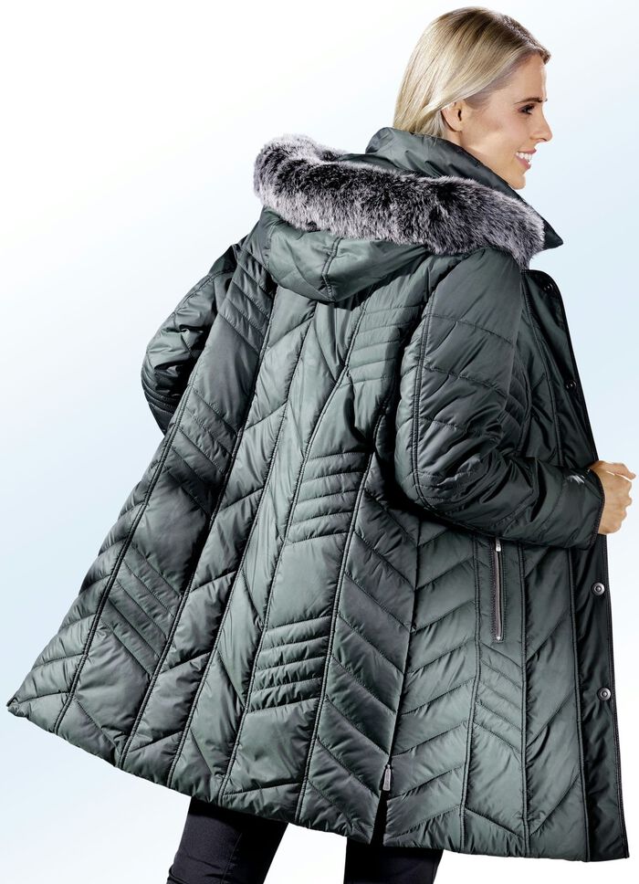 Kurzmantel mit abnehmbarer Kapuze 