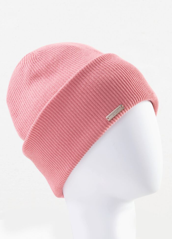 Seeberger, Damen-M&uuml;tze, mit Rippstrick-Umschlag 