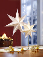 Tischleuchte Stern mit Standfu&szlig; aus Edelstahl 