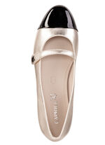 Caprice Ballerina aus Nappa- und Lackleder GOLD-SCHWARZ