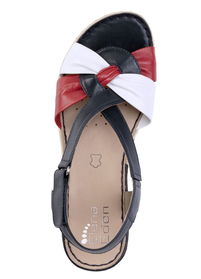 ELENA EDEN Sandalette aus Nappaleder BLAU-WEISS-ROT