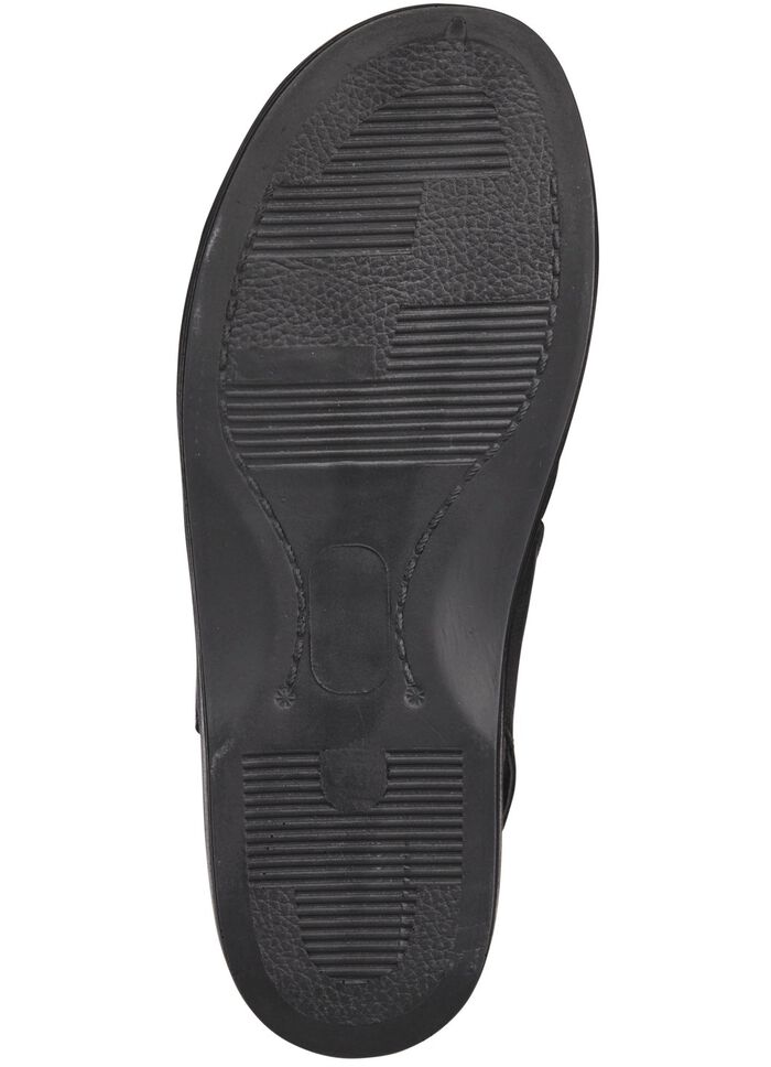  Sandale mit anatomisch geformten Lederfu&szlig;bett SCHWARZ-BORDEAUX