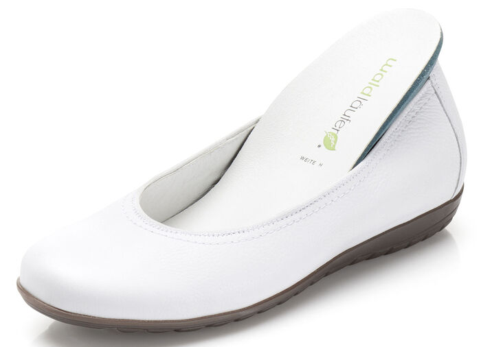 Waldl&auml;ufer Ballerina mit Rundum-Gummizug WEISS
