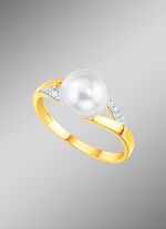 Bezaubernder Damenring mit Brillanten und S&uuml;&szlig;wasser-Zuchtperle 