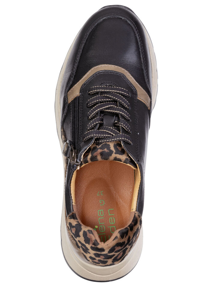 ELENA EDEN, trendige Damen-Sneaker, Weite G, mit herausnehmbarem Fußbett SCHWARZ-BRAUN