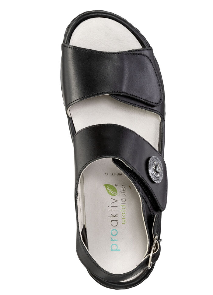 Waldläufer Sandale mit Metallschmuck mit Glitzersteinchen SCHWARZ