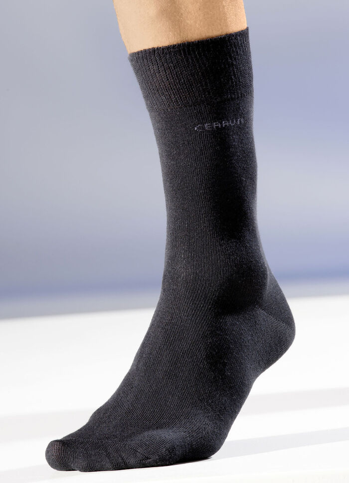 Sechserpack Socken mit gedoppeltem Komfortbund 6X SCHWARZ