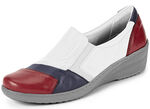 Gemini Slipper mit seitlichen Gummizügen WEISS-ROT-BLAU