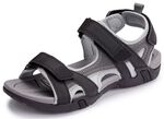 Trekking-Sandale mit drei praktischen Klettspangen GRAU-SCHWARZ