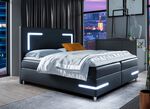 Boxspringbett mit LED-Beleuchtung und Topper 