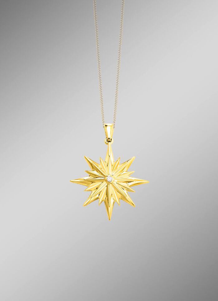 Toller Stern-Anh&auml;nger mit Brillanten und Diamanten 