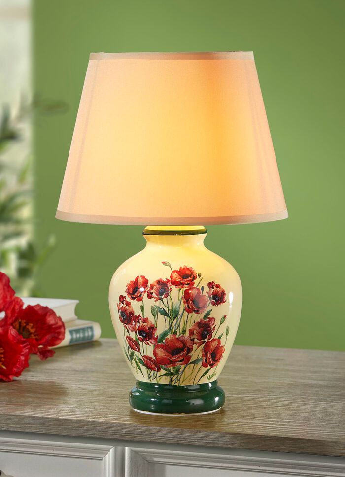 LED-Deko-Lampe mit Klatschmohn-Motiv 