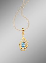 Anh&auml;nger mit echtem Blautopas und synth. Zirkonia 