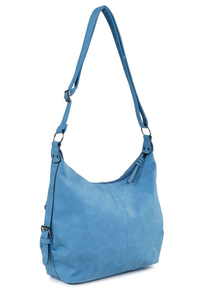 Tasche aus weichem, dezent schattiertem Synthetik JEANSBLAU