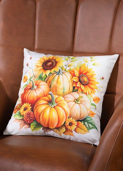 Herbstlicher Kissenbezug mit K&uuml;rbis-Motiv 