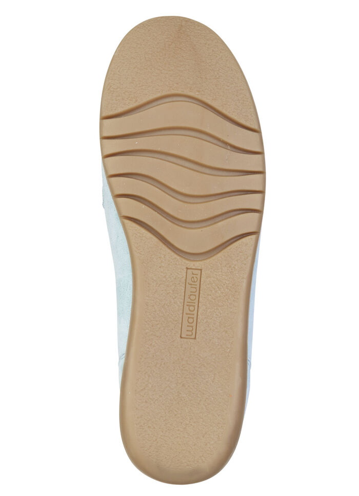 Waldl&auml;ufer, bequeme Damen-Slipper, Weite H, mit herausnehmbarem Fu&szlig;bett BLEU