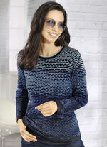 Pullover in Farbverlauf SCHWARZ-BLAU-MULTICOLOR