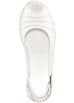 Gemini, schicke Damen-Sandaletten, Weite G, mit Gummizug WEISS