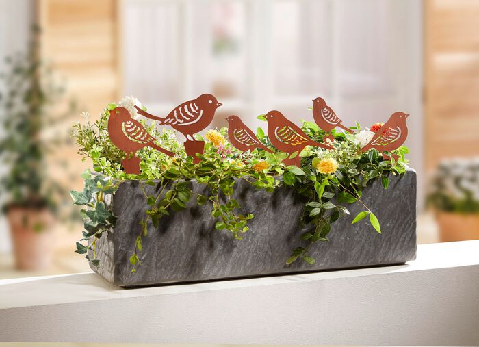 Gartenstecker "V&ouml;gel", 6-teilig ROST