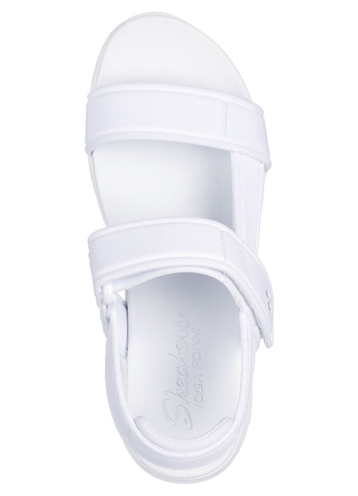 SKECHERS Sandale aus dehnbarem Textilmaterial WEISS