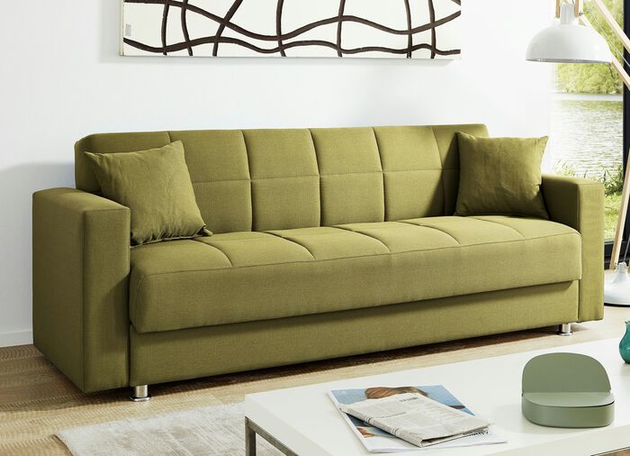 Klick-Klack-Sofa mit Dekokissen GR&Uuml;N