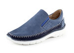 Slipper aus Rind-Nubuk- und Veloursleder BLAU