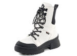 Rieker Stiefelette aus Nappaleder CREMEWEISS-SCHWARZ