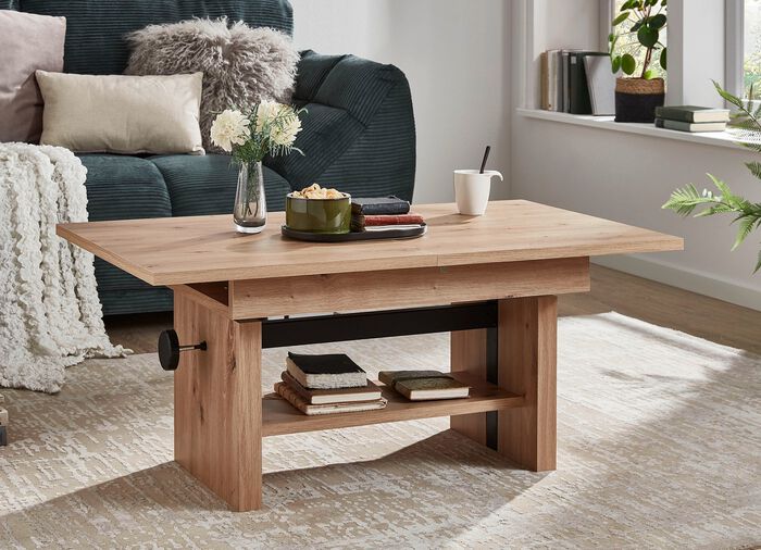 Couchtisch mit Lift-Mechanik EICHE ARTISAN