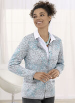 Strickjacke mit dekorativen Knöpfen GRAU-MINT-SEEGRÜN