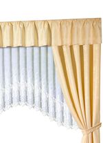 Querbehang mit edlem Glanz. 