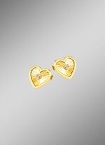 Diamantierte Herz-Ohrstecker 